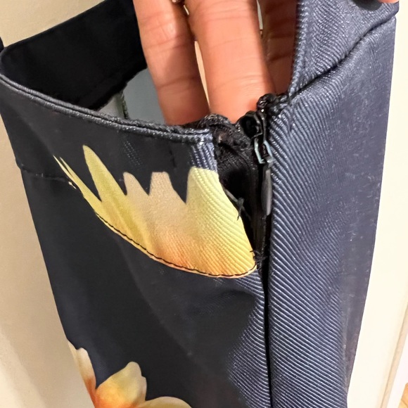 BLUE SUNFLOWER BIB SIDE ZIP COTTAGE CORE GRANNY CORE BOHO OVERALLS - Picture 9 of 13